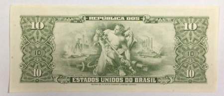 Банкнота Бразилия 10 крузейро 1961-1963 гг.