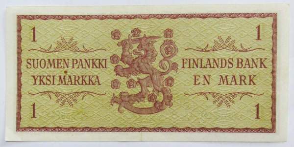 Банкнота 1 марка 1963 года Финляндия