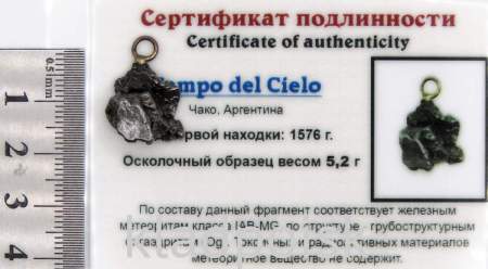 Подвеска из метеорита Campo del Cielo арт 5