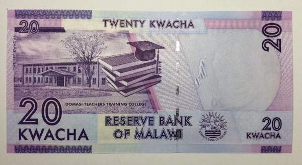 Банкнота Малави 20 квач 2012-2013 гг. Банкнота Малави 20 квач 2012-2013 гг.