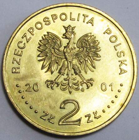 Монета 2 злотых Польша Янтарный путь 2001