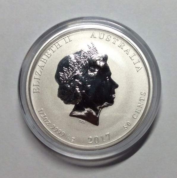 Монета 50 центов Австралия 2017 Год петуха, серебро Монета 50 центов Австралия 2017 Год петуха, серебро