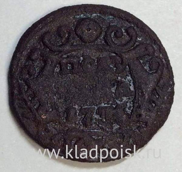 Монета полушка 1736 года, Российская Империя, Анна Иоановна, арт 2