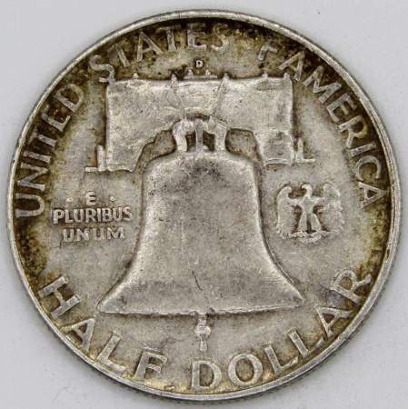 Монета 50 центов США Франклин, 1954 Серебро 900 пробы
