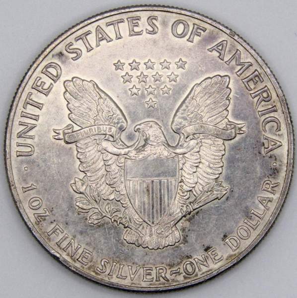 Монета 1 доллар США «Шагающая свобода» Серебро 999 пробы, 1991