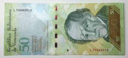 Банкнота Венесуэла 50 боливаров 2011 гг. Банкнота Венесуэла 50 боливаров 2011 гг.
