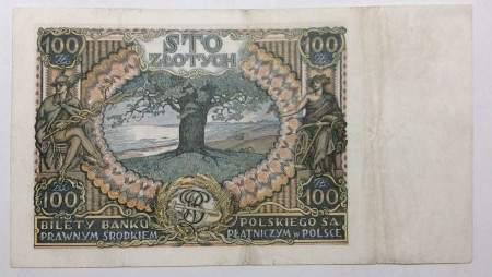 Банкнота 100 злотых 1934 года Польша