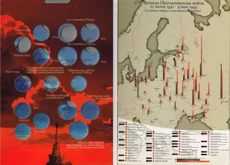 Альбом с блистерами для монет: Мир и Война