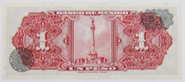 Банкнота 1 песо 1970 года Мексика