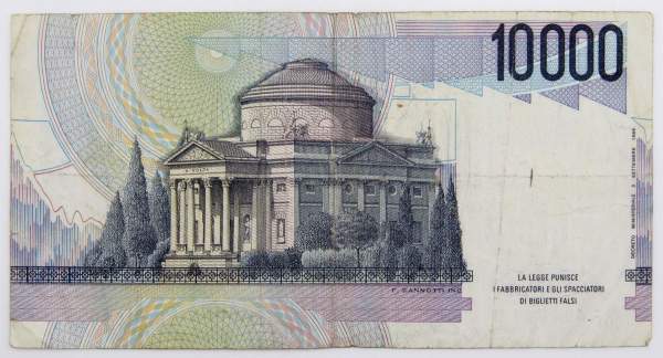 Банкнота 10000 лир 1984 года Италия