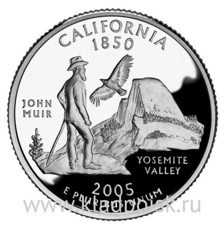 Монета 25 центов Штат Калифорния