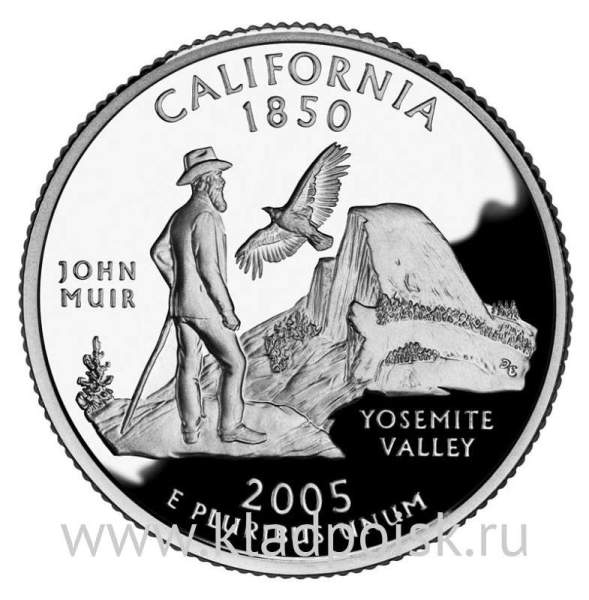 Монета 25 центов Штат Калифорния