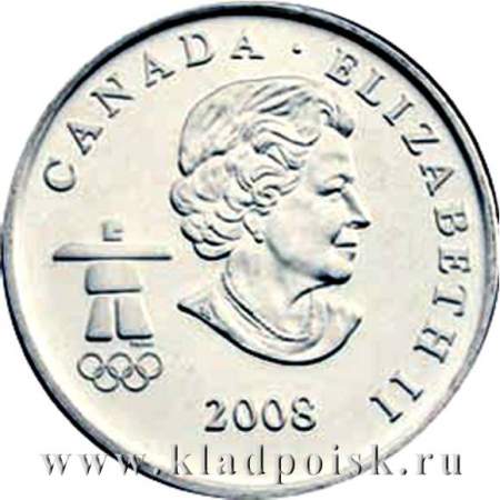 Монета  25 центов Канада, Олимпиада 2010 год Ванкувер – Сноуборд