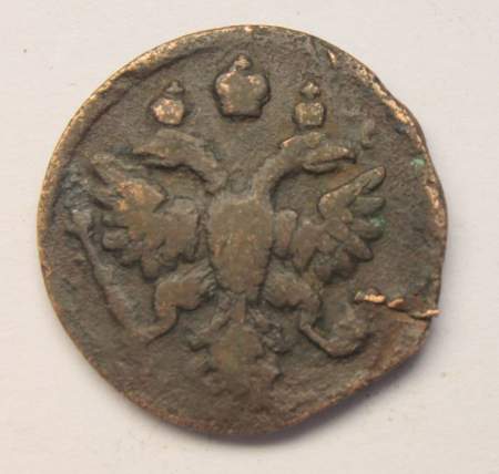 Монета полушка 1737 года, Российская Империя, Анна Иоановна