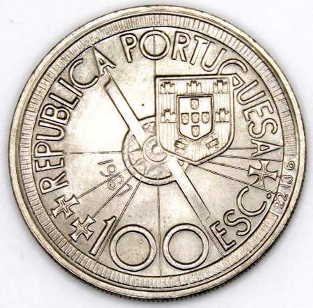 Монета 100 эскудо 1987 года, Диогу Кан «Золотой век открытий», Португалия