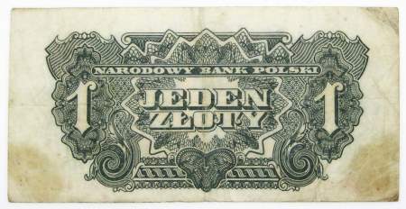 Банкнота 1 злотый 1944 года Польша, арт 2
