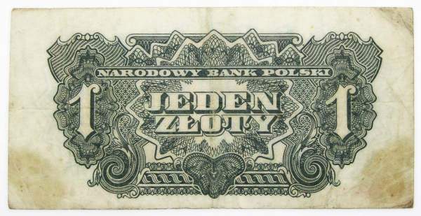 Банкнота 1 злотый 1944 года Польша, арт 2