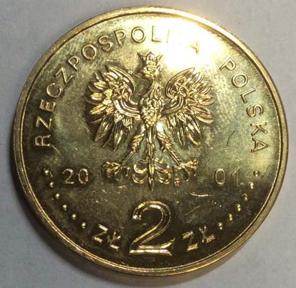 Монета 2 злотых Польша Михал Седлецкий из серии Польские путешественники и исследователи, 2001