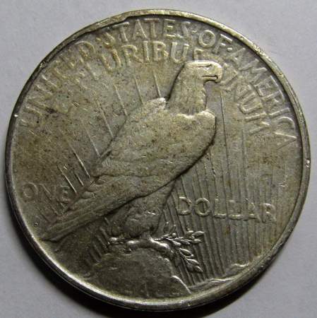 Монета 1 доллар США «Мир» 1923 года, Серебро 900 пр., арт 3