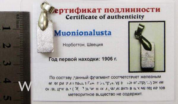 Подвеска из метеорита Муонионалуста (Muonionalusta), арт 17