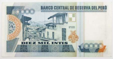 Банкнота Перу 10000 инти 1988 года