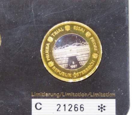 Набор монет Евро Австрия 2002-2006 годов с жетоном