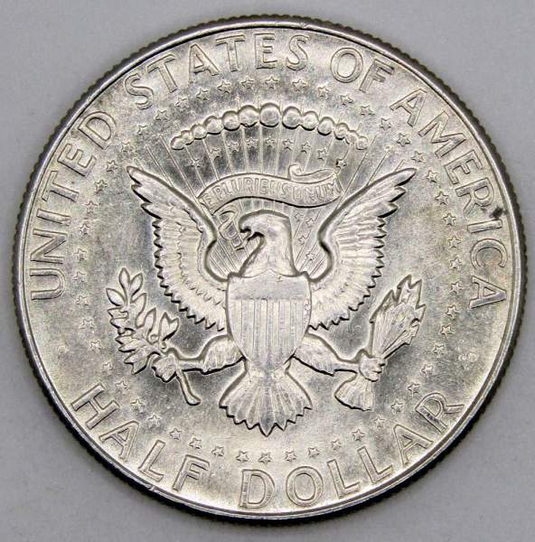 Монета 50 центов США «Кеннеди» 1966 года серебро 400 пробы, арт 3