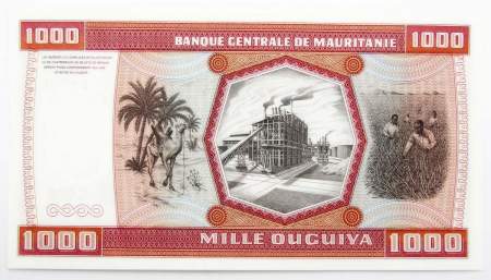 Банкнота 1000 угий 1981 года Мавритания