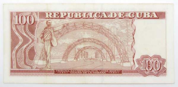 Банкнота 100 песо 2019 года Куба Банкнота 100 песо 2019 года Куба