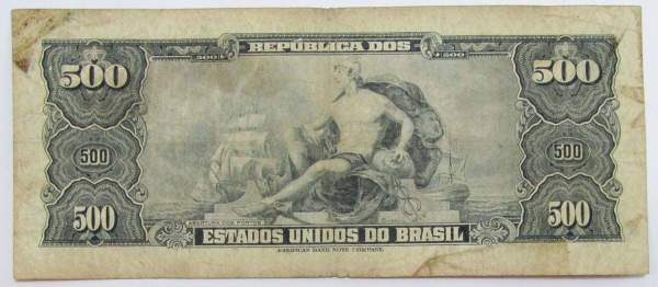 Банкнота Бразилия 500 крузейро 1966 года