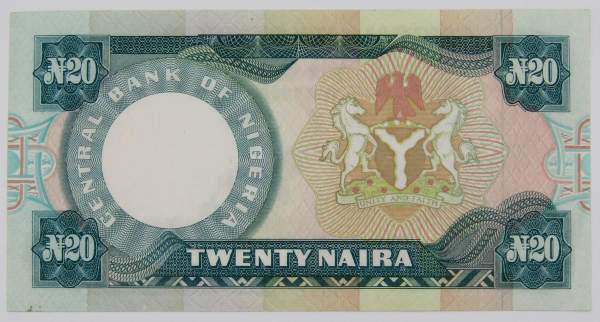 Банкнота 20 найра 2005 года Нигерия