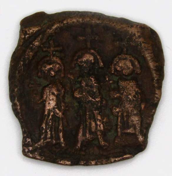 Монета Византии фоллис (40 нумиев) Ираклий 610-641 гг. Кизик Монета Византии фоллис (40 нумиев) Ираклий 610-641 гг. Кизик