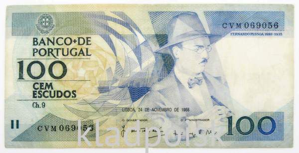 Банкнота 100 эскудо 1998 года Португалия