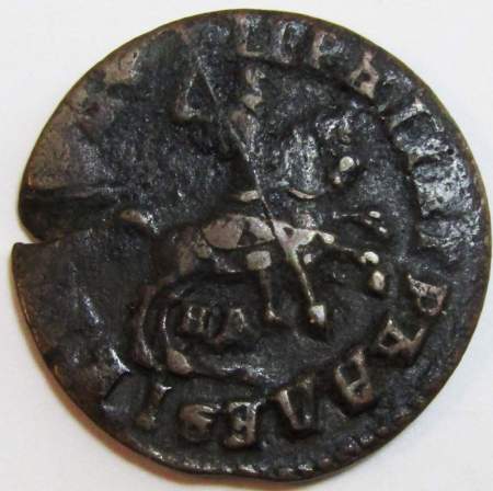 Монета 1 копейка Российской Империи 1714 Петр 1