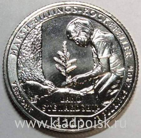 Монета 25 центов США Национальный исторический парк Рокфеллера (2020) S