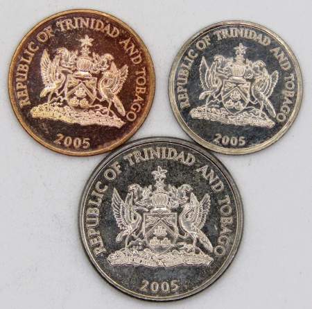 Набор монет Тринидад и Тобаго, 2005, 3 монеты