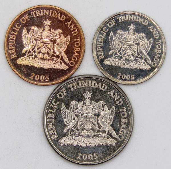 Набор монет Тринидад и Тобаго, 2005, 3 монеты