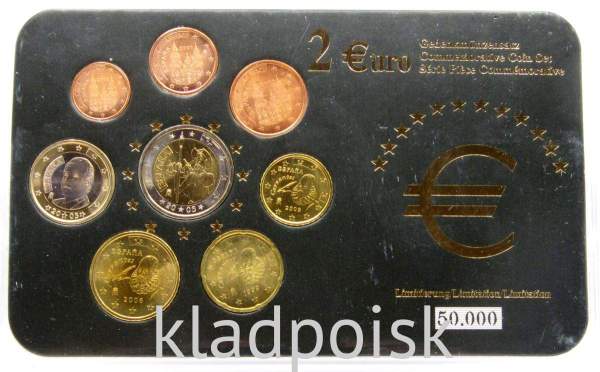Набор монет Евро Испания 1999-2006 годов