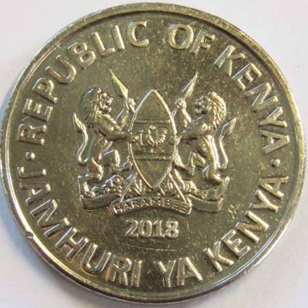 Монета 1 шиллинг 2018 года Кения