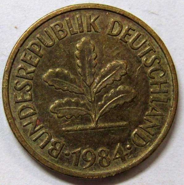 Монета 5 пфеннигов Германия 1984 (J)
