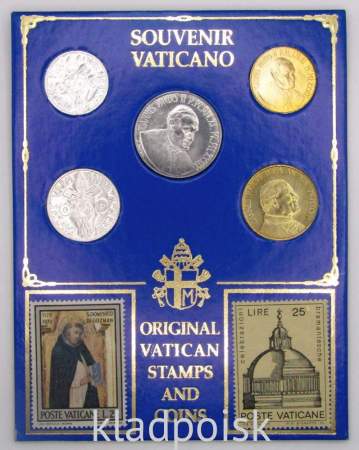 Сувенирный набор из Ватикана: марки и монеты в оригинальном блистере