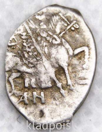 Копейка (чешуя) серебро Иван IV Васильевич Грозный 1533-1584 гг., Новгородский денежный двор, КАН Копейка (чешуя) серебро Иван IV Васильевич Грозный 1533-1584 гг., Новгородский денежный двор, КАН