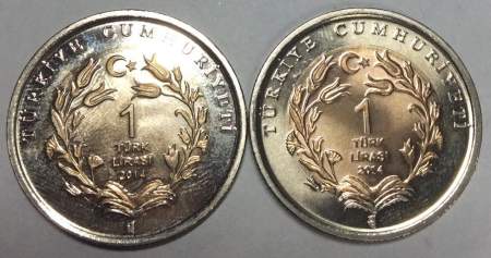 Набор монет 1 лира Турция – Лошадь, Орёл, 2014