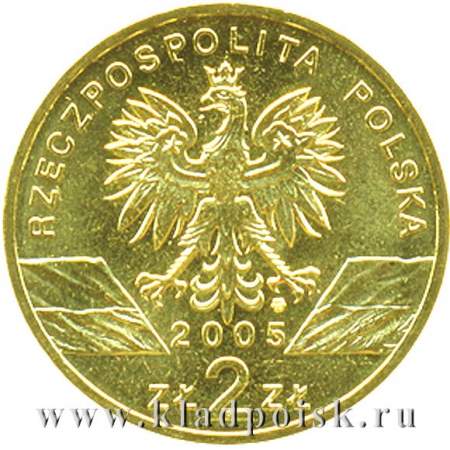 Монета 2 злотых Польша Филин 2005