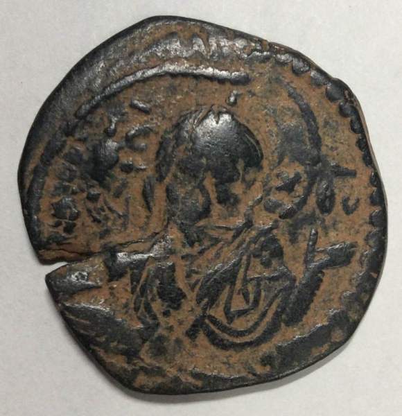 Монета Византии Фоллис, Перечекан, Император Роман IV Диоген 1068-1071 гг. Монета Византии Фоллис, Перечекан, Император Роман IV Диоген 1068-1071 гг.