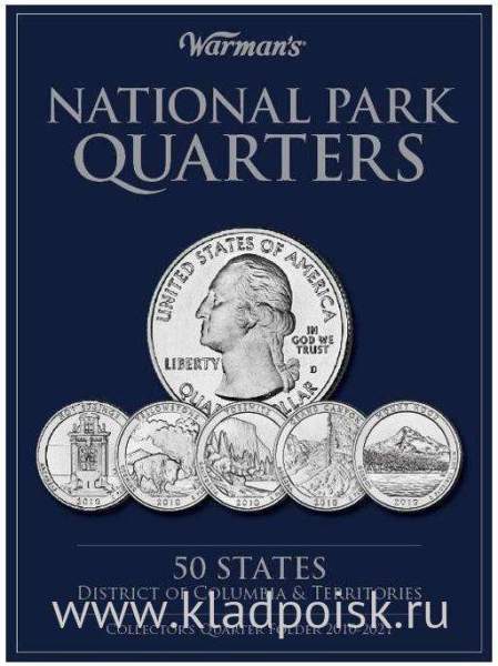 Альбом-планшет для монет 25 центов серии Национальные парки США Альбом-планшет для монет 25 центов серии Национальные парки США