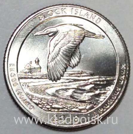 Монета 25 центов США Национальное убежище дикой природы остров Блок в Род Айленде (2018) S