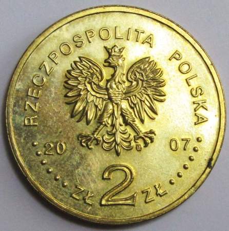 Монета 2 злотых Польша, 150 лет со дня рождения Конрада Коженёвского, 2007