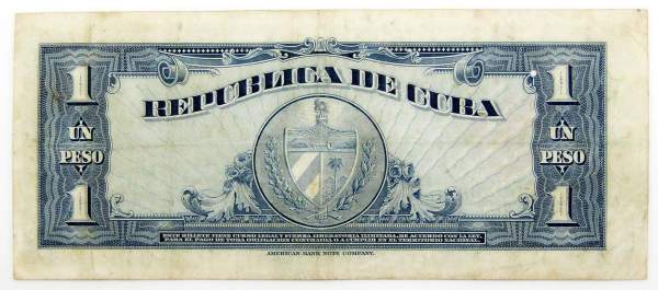 Банкнота 1 песо 1960 года Куба Банкнота 1 песо 1960 года Куба