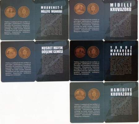 Набор монет 2,5 лиры Турция 2015 «Военные корабли», 5 монет